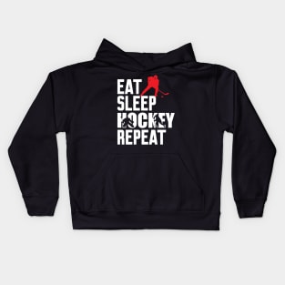 Eat Sleep Hockey Repeat Kids Hoodie